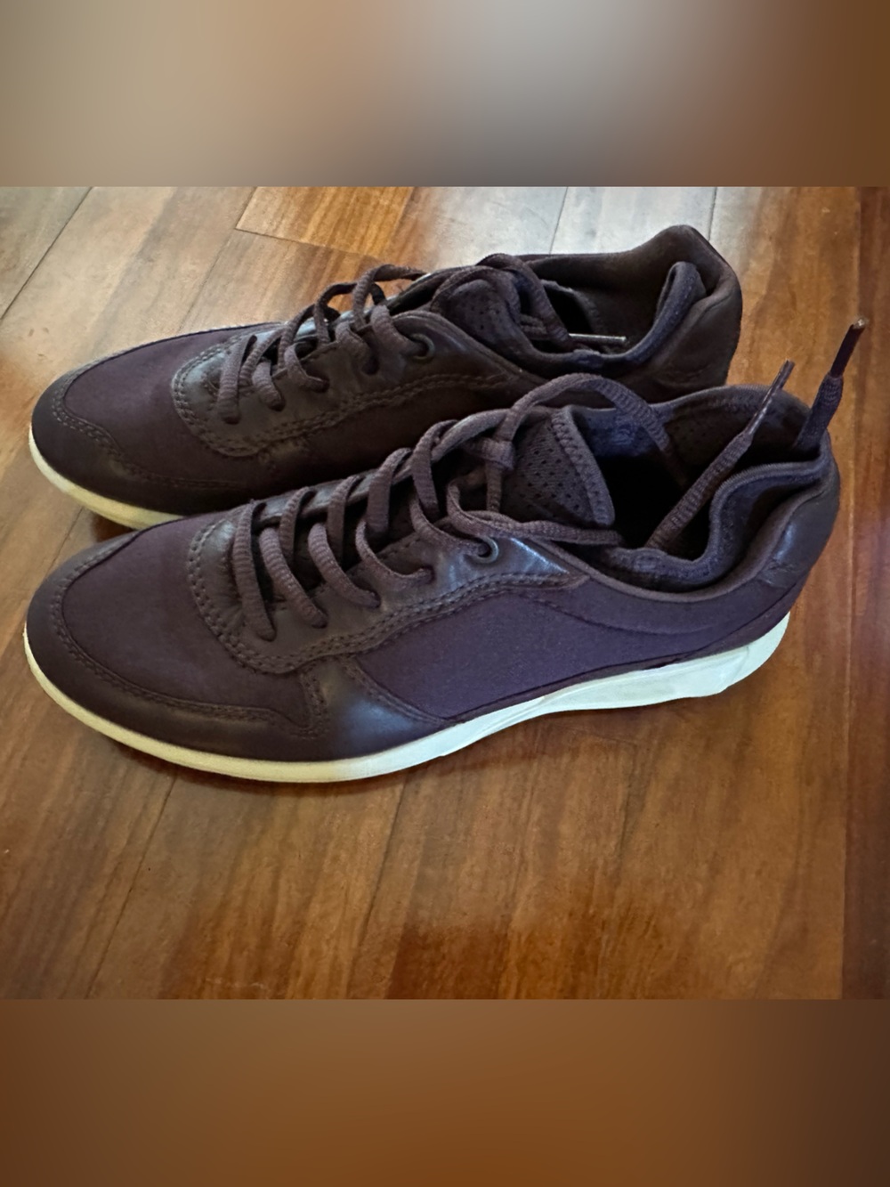 Ecco Women's CS16 Athletic Sneakers in Dark Brown with White Sole